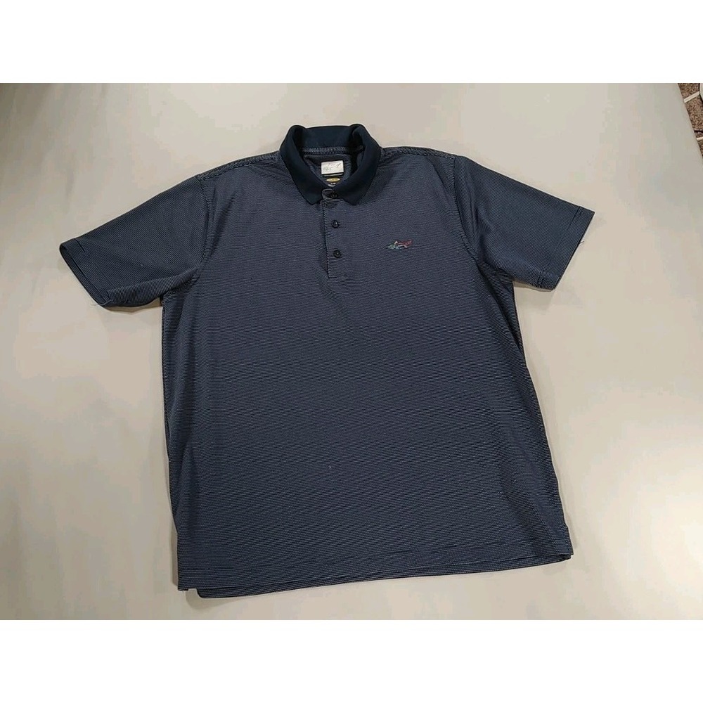 Greg Norman Golf Polo Shirt Men's Size L Blue Play Dry Performance Short Sleeve